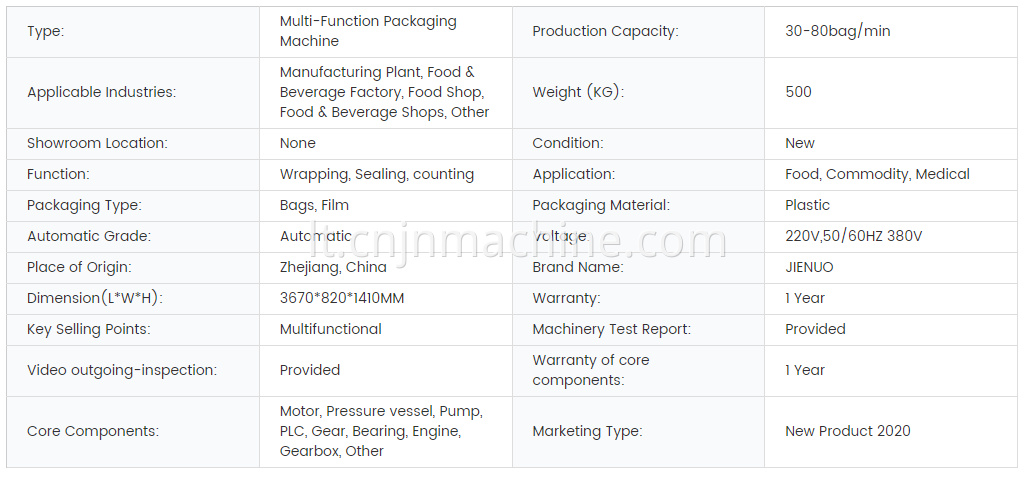 Automatic Tray Less Biscuit Horizontal Packaging Machine